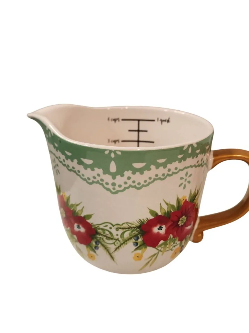 The Pioneer Woman Heritage Floral Stoneware Utensil Holder / 4 cup measuring /